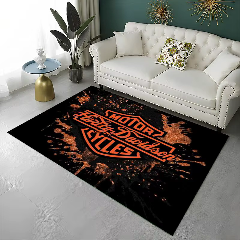 Tapis antidérapant rétro H-Harleys Racing Moto pour salon