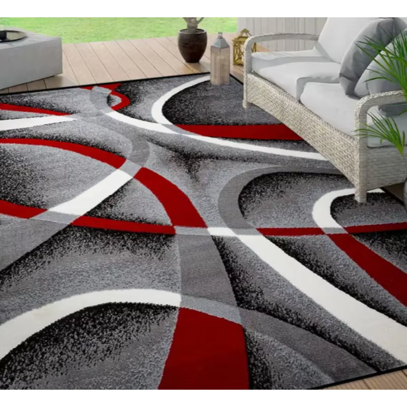 Grand tapis géométrique léger de luxe européen