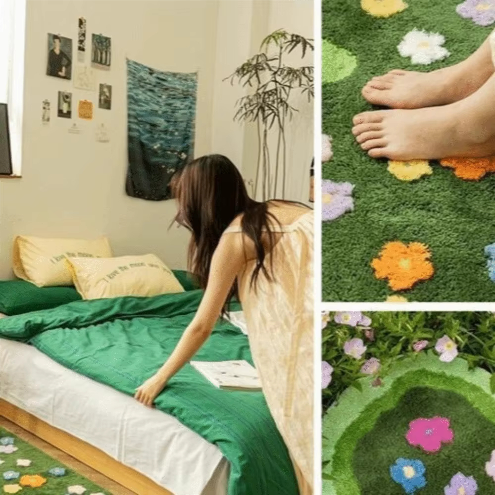 Tapis confortable en imitation cachemire irrégulier