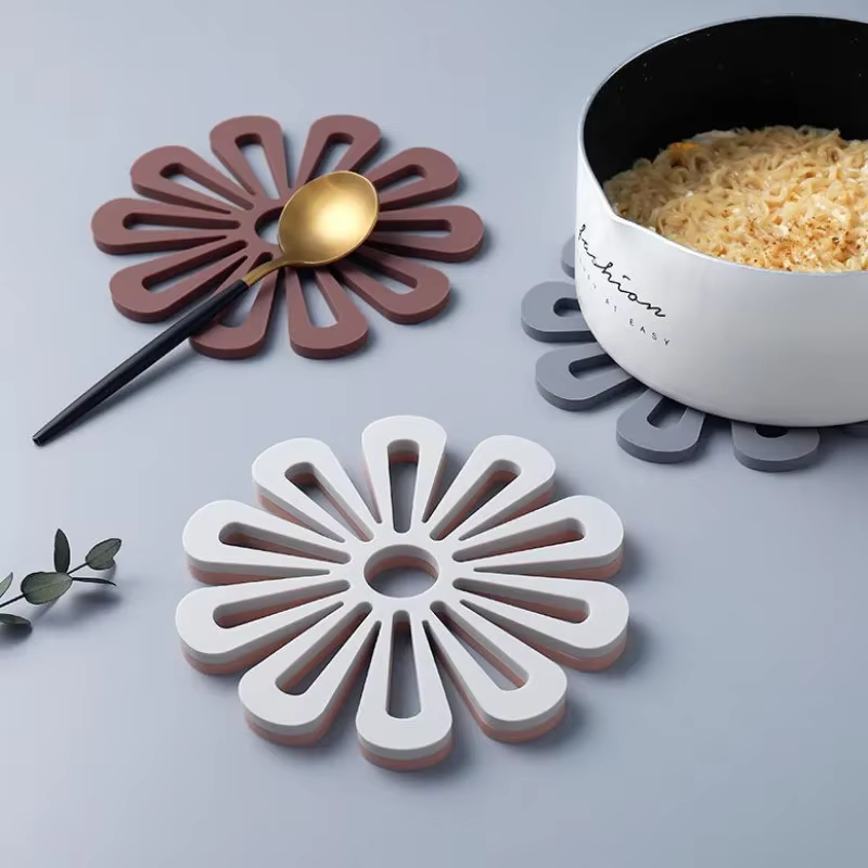 Tapis de Pot de cuisine en forme de fleur
