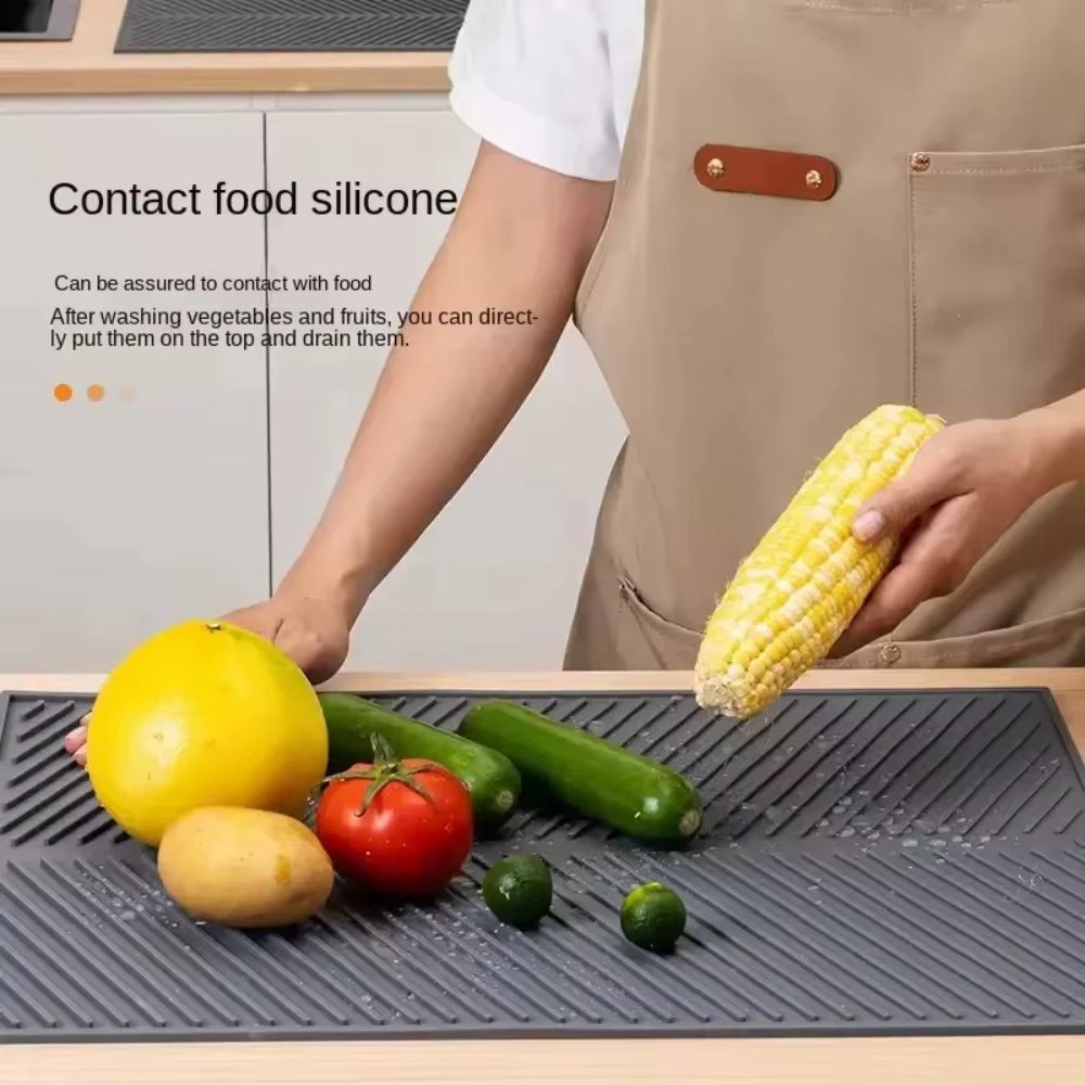 Tapis de séchage de vaisselle en silicone antidérapant