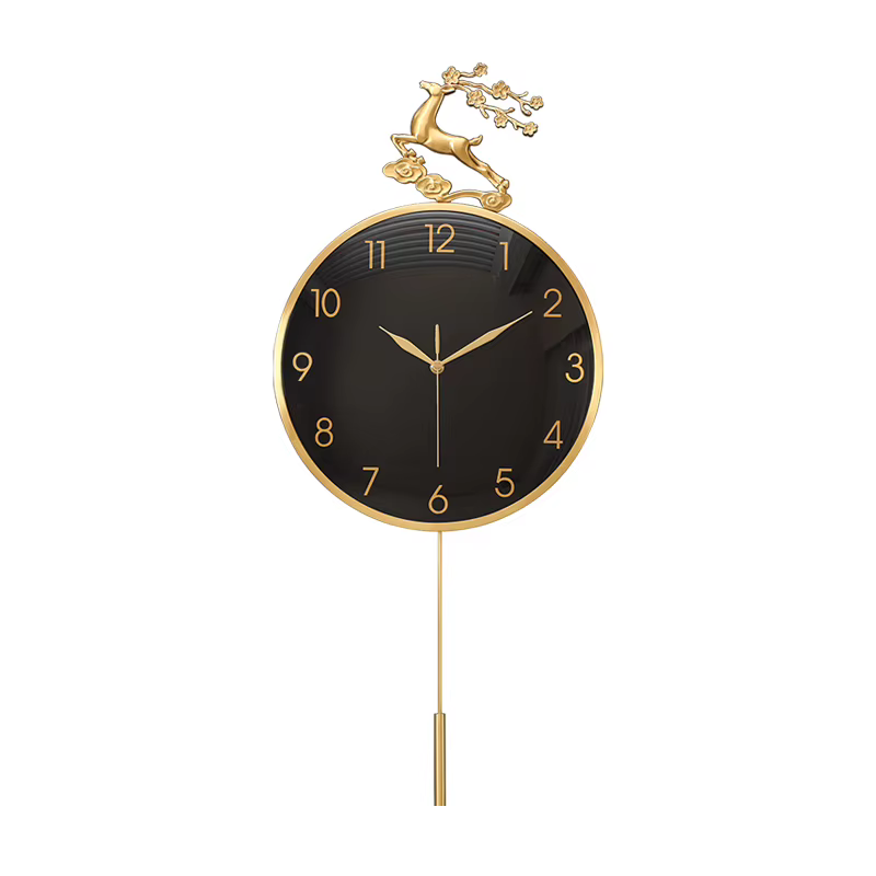 Horloge murale De salon industrielle ronde esthétique moderne minimaliste