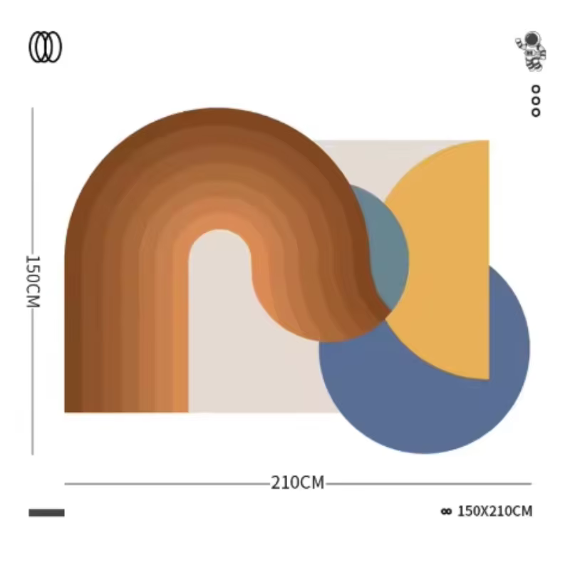 Tapis sur mesure de 200*200 cm, taille américaine