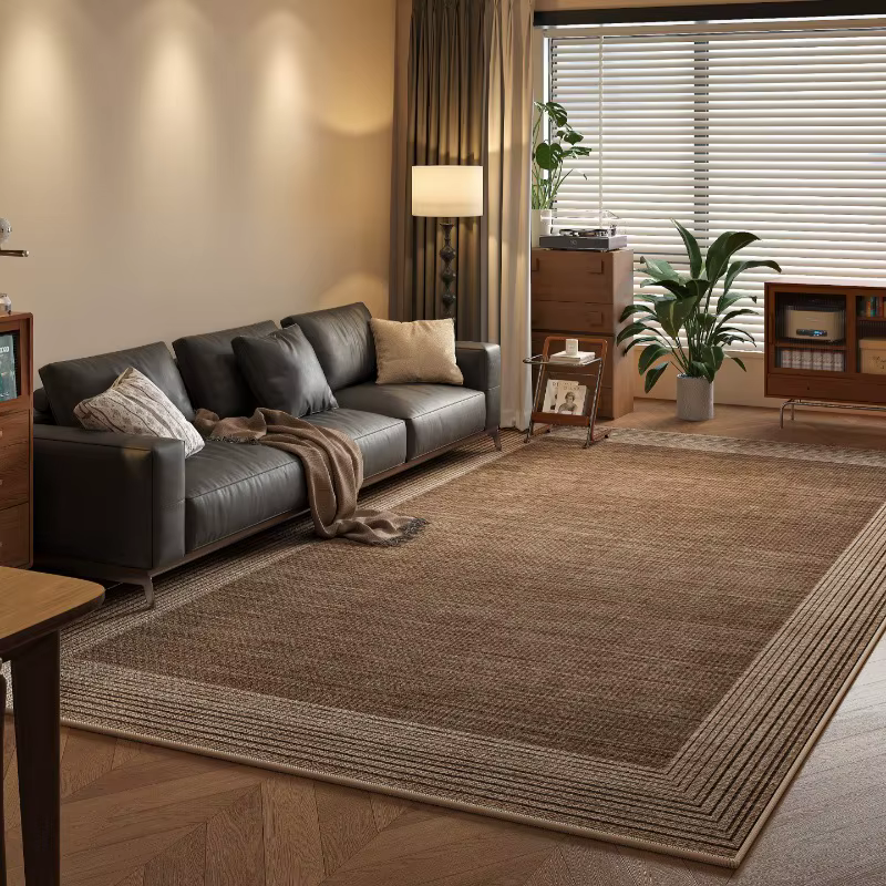 Tapis imprimé en Jute tissé marron