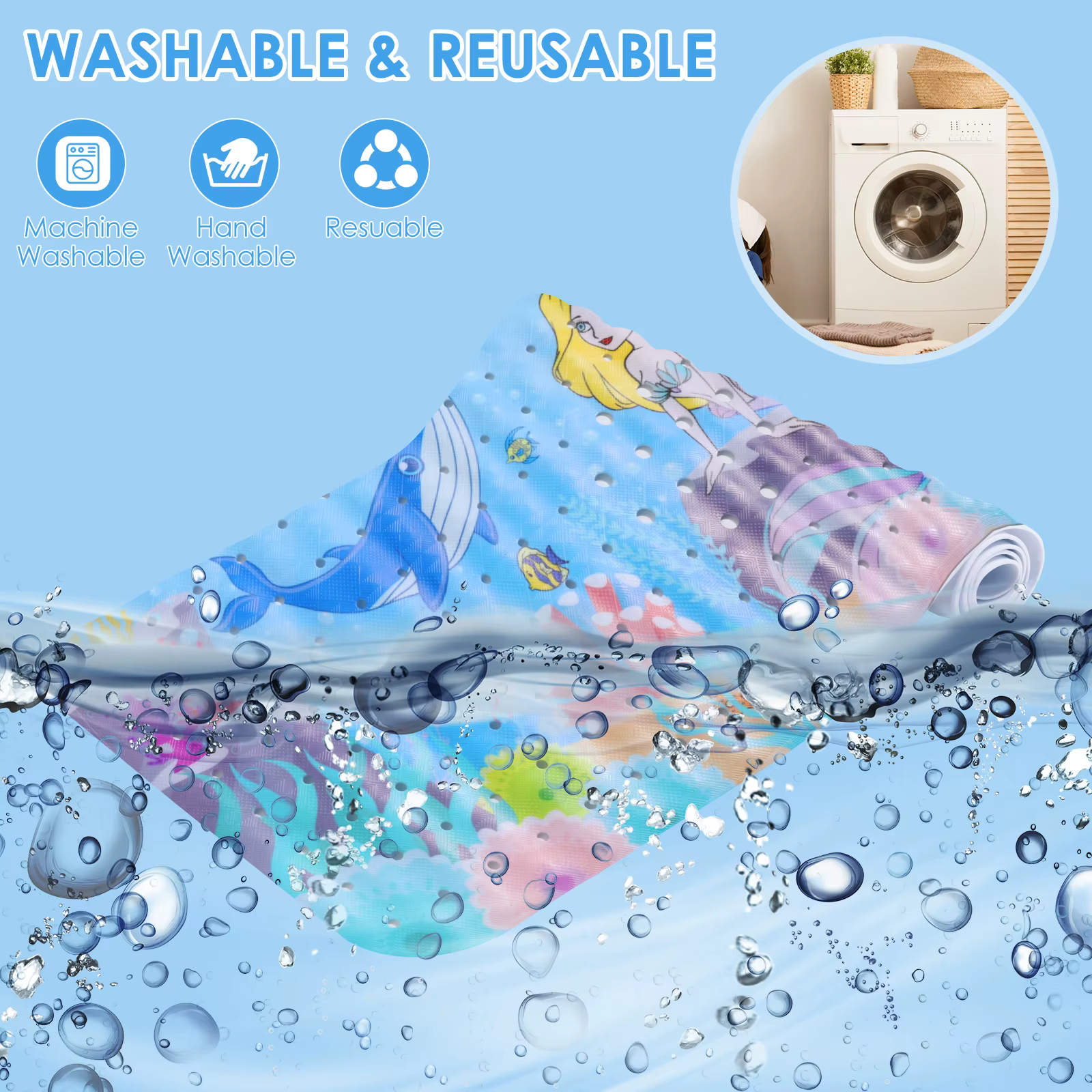 Grand tapis de bain de dessin animé pour bébés et enfants