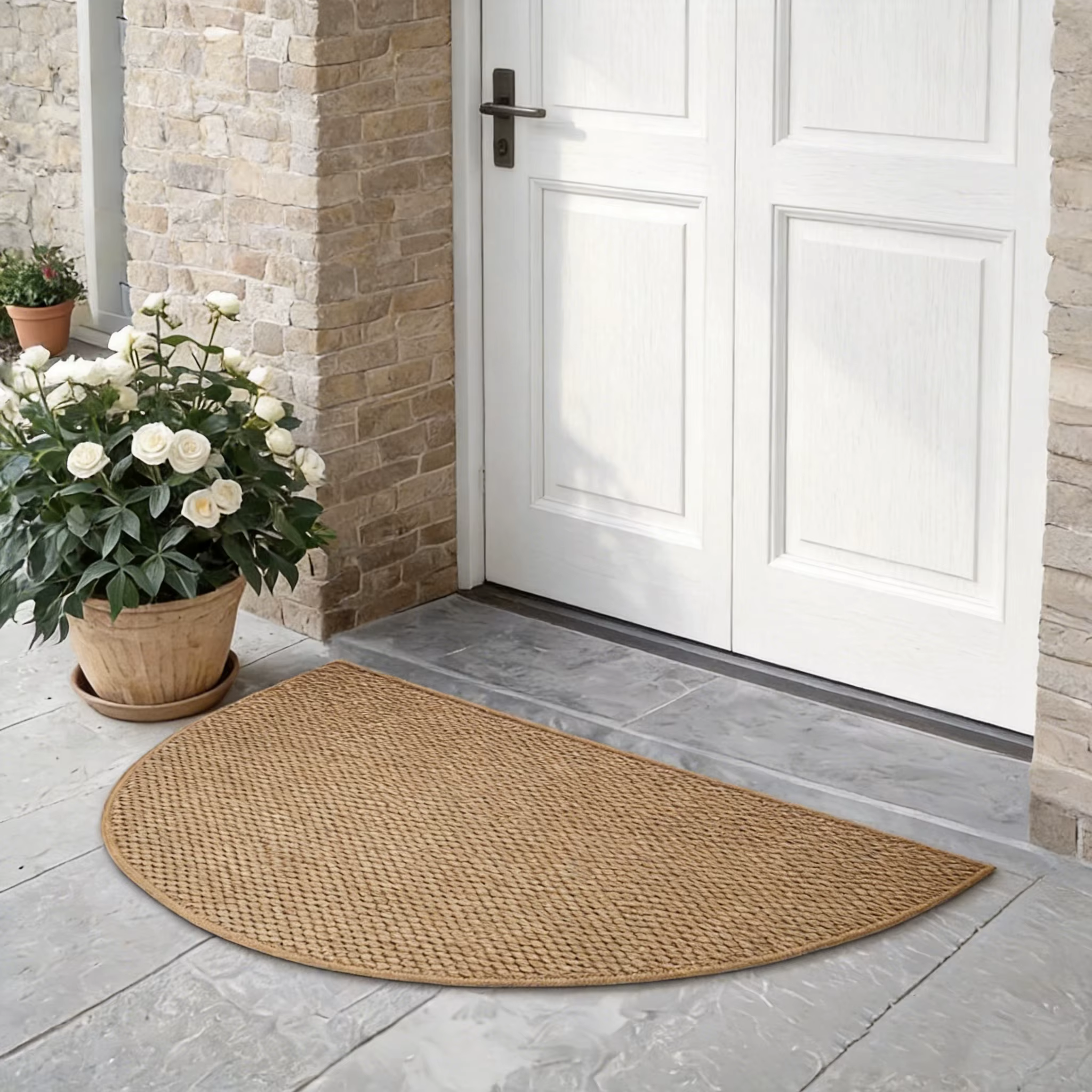 Tapis de porte extérieur/intérieur en faux jute