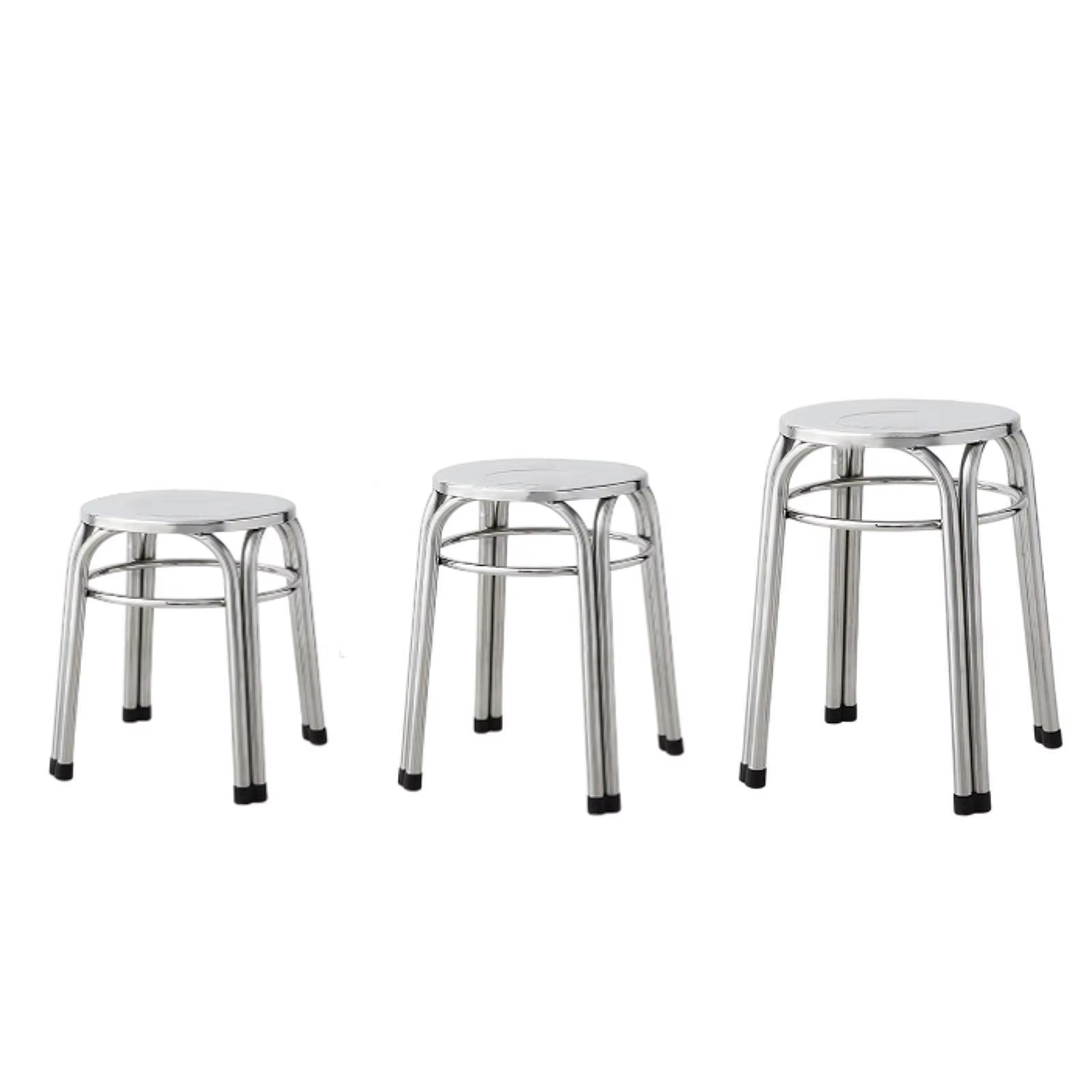 Tabouret rond en métal antidérapant, diamètre 29cm, facile à nettoyer, empilable, en acier inoxydable, pour jardin intérieur, salle à manger, cuisine extérieure
