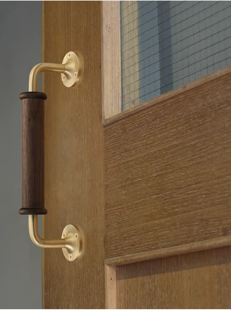 Poignée de porte d'armoire en noyer noir de luxe léger pour armoire et placard en bois