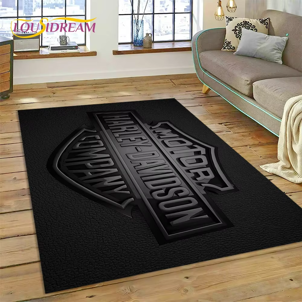 Tapis avec logo de moto Harley-y