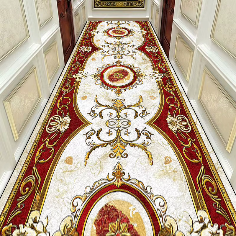 Magnifique tapis de couloir Long européen rétro