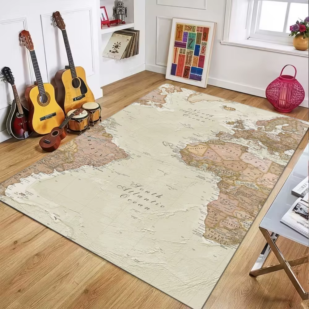 Tapis imprimé carte du monde
