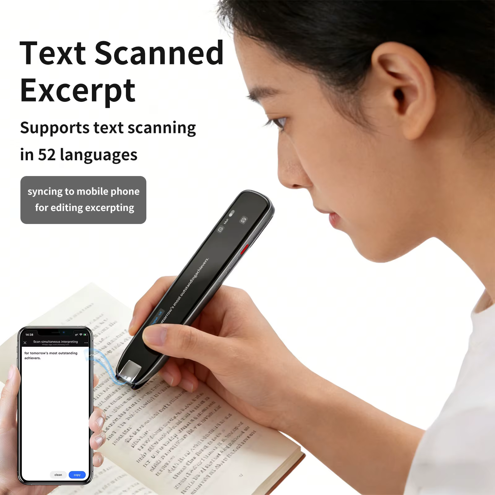 Stylo de traduction intelligent en temps réel avec lecture ponctuelle hors ligne, apprentissage vocal, traducteur photo intelligent et stylo d'enregistrement