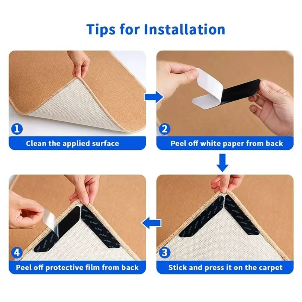 16/8 pièces Autocollants antidérapants pour tapis
