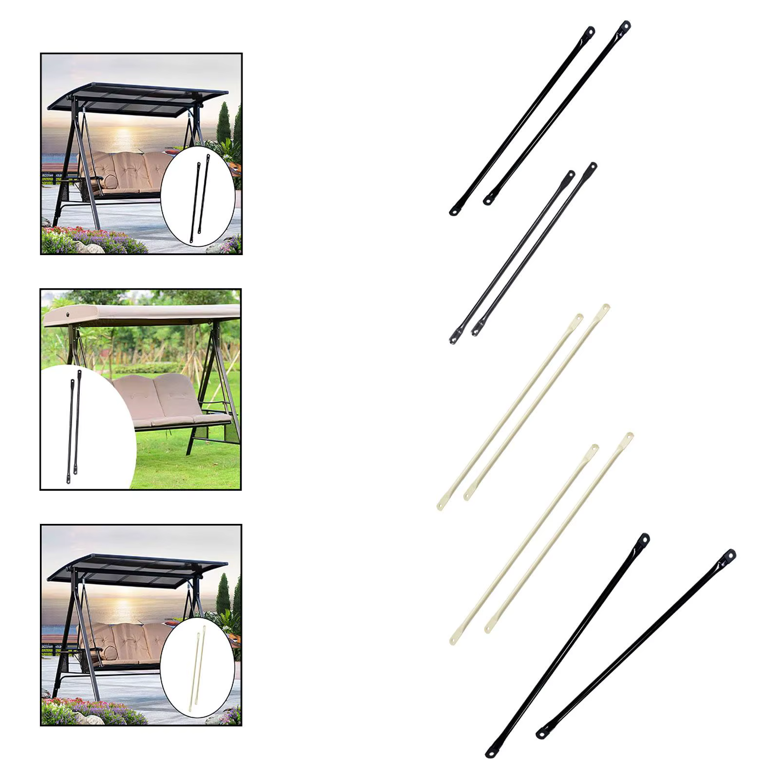 Barre de suspension robuste en métal pour balançoire de jardin, ensemble de balançoires extérieures et chaise suspendue