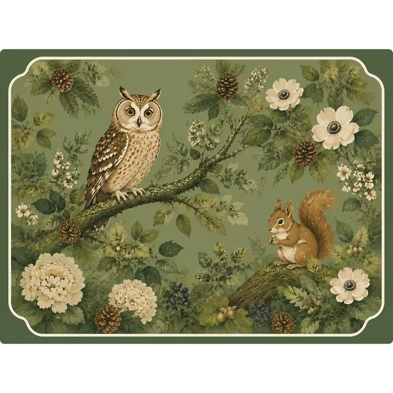 Tapis égouttoir vert rétro pour comptoir de cuisine