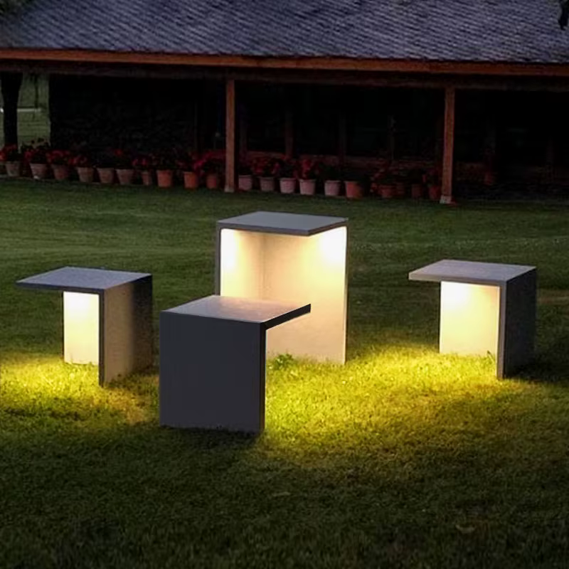 Ensemble table et chaises de bar d'extérieur étanche pour jardin, terrasse, cour, villa, éclairage décoratif paysager pour pelouse extérieure