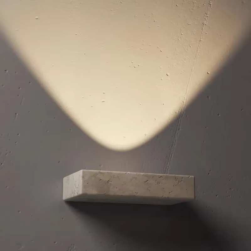 Applique murale LED en travertin jaune