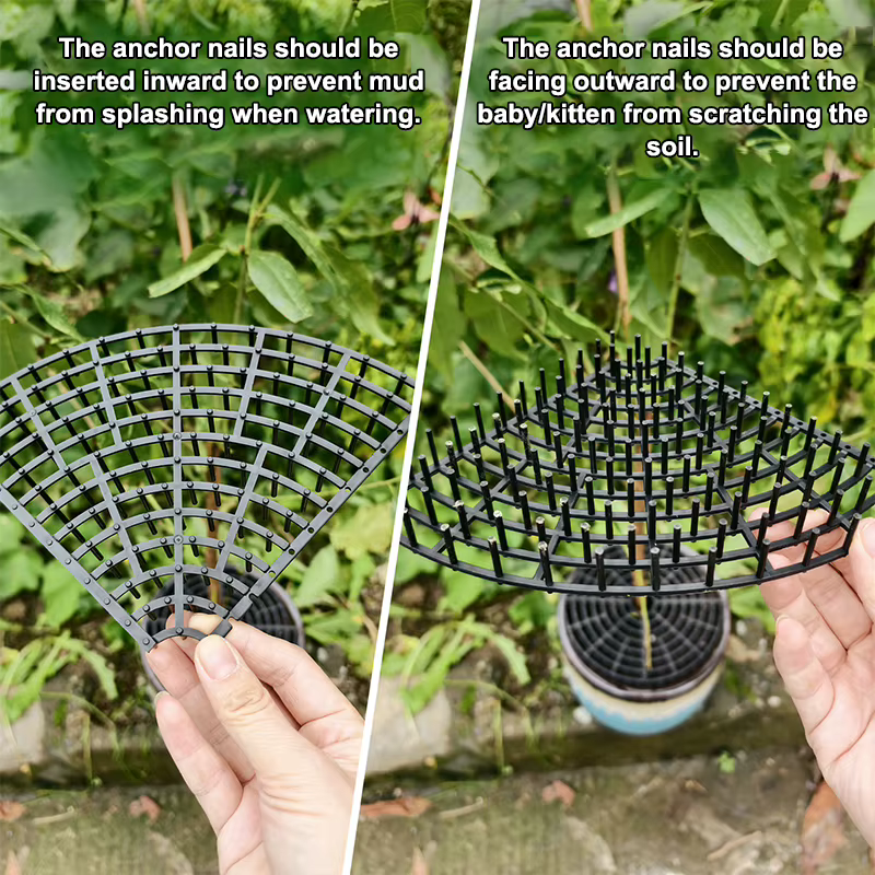 Grille de protection de sol pour pot de plantes à double usage