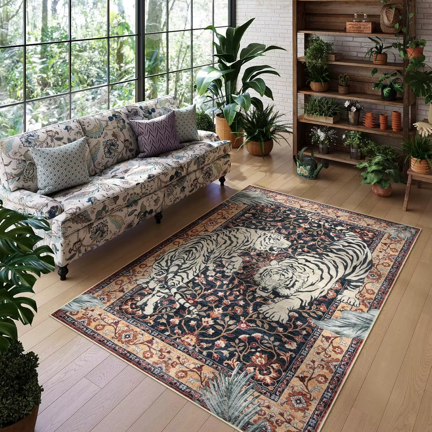 Tapis Tigre de la Jungle pour Salon