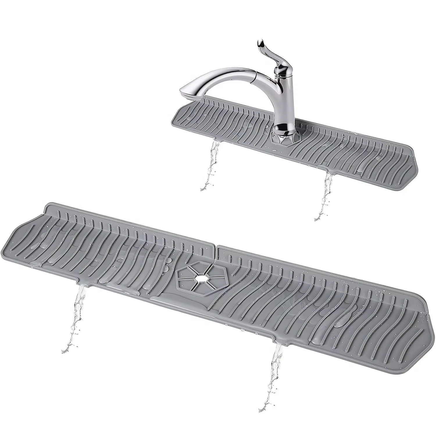 Tapis de protection long en silicone pour robinet d'évier