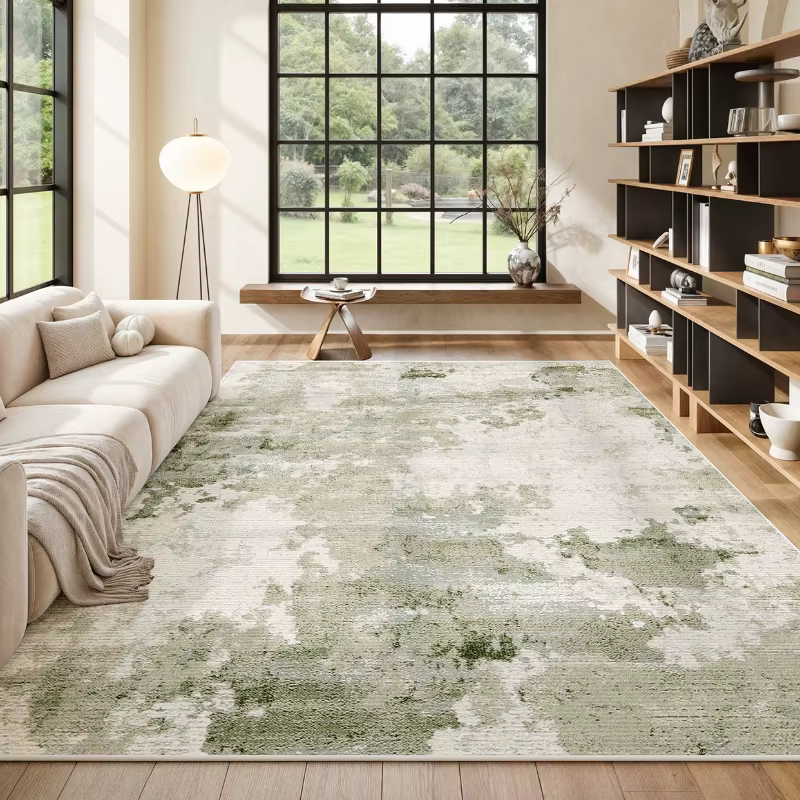 Tapis de salon anti-alde lavables verts