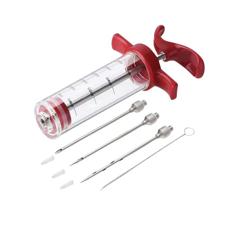 Seringue injecteur de marinade avec 3 aiguilles pour marinade, kit injecteur de marinade pour grillades et dinde, injecteur de saveur, outils de cuisine