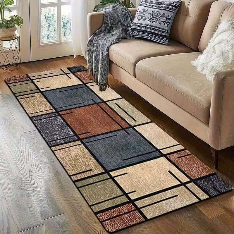 Tapis de couloir moderne à motifs géométriques