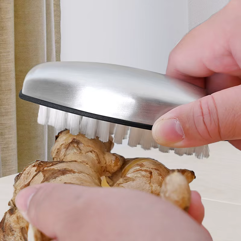 Brosse à main et à ongles en nylon, outil de nettoyage de cuisine, brosse à récurer en acier inoxydable pour le nettoyage au savon, aide à éliminer les odeurs et absorber les odeurs.