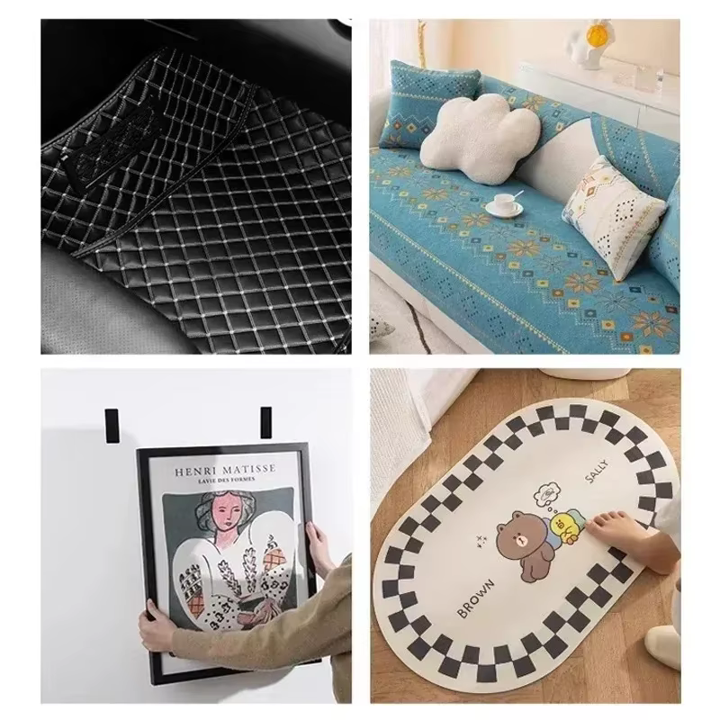Patchs de fixation pour tapis de sol de voiture, auto-adhésifs, à crochets et boucles, double face, autocollants cousables pour tapis de voiture, tableau de bord, bricolage