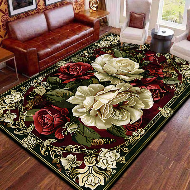 Tapis de grande surface rétro rouge