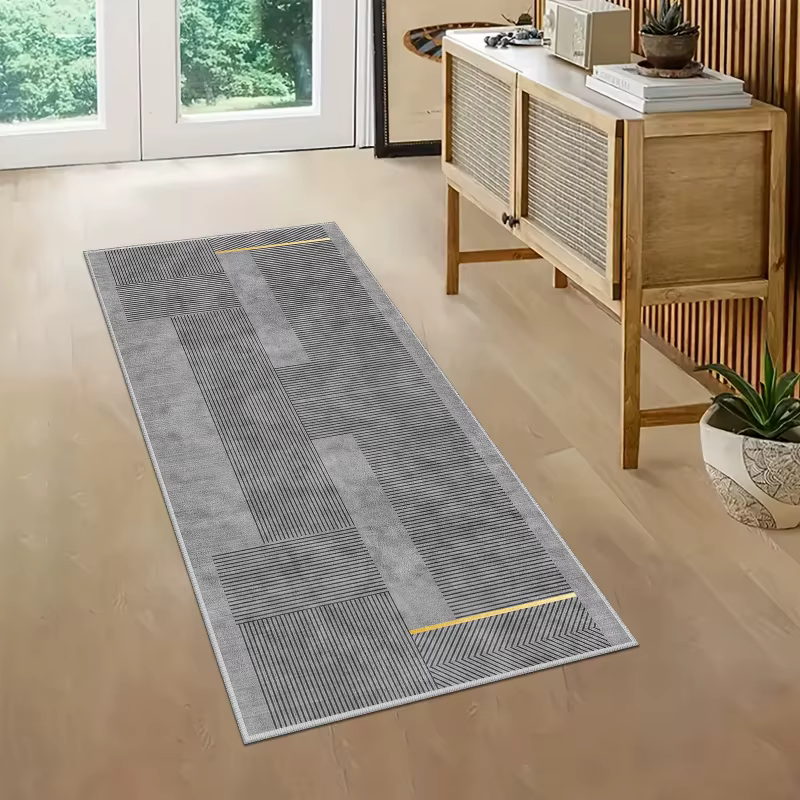 VIKAMA Tapis de couloir géométrique minimaliste moderne