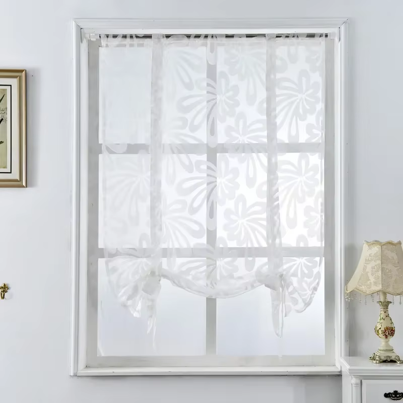 Rideaux courts de cuisine en jacquard