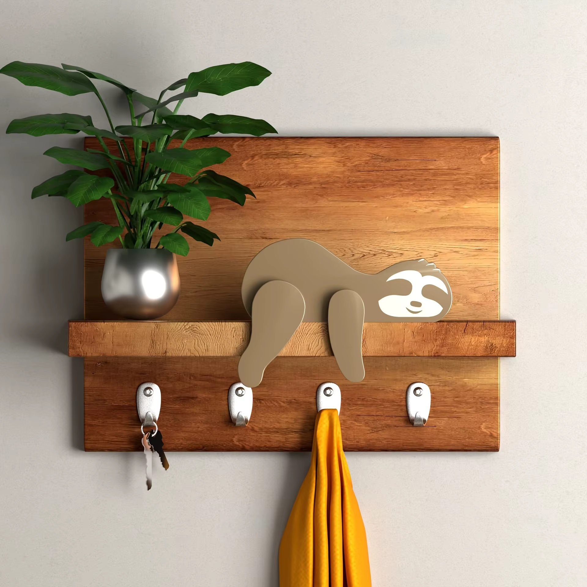 Cadre de maison d'angle d'animal de dessin animé 3D, article décoratif cadre de porte en bois conception artistique Panda renard lapin ours décor de chambre d'enfant