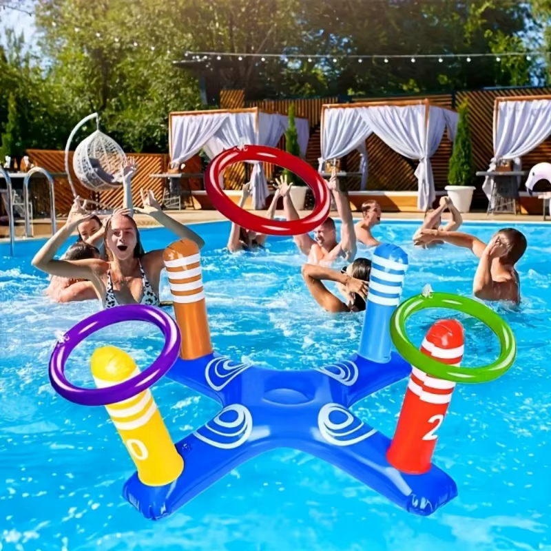 Jeu de lancer de cour pour la famille – Jeux de lancer d'anneaux, jouets de sport d'intérieur et d'extérieur, jouets de plage, jouets de piscine, cadeau d'anniversaire.