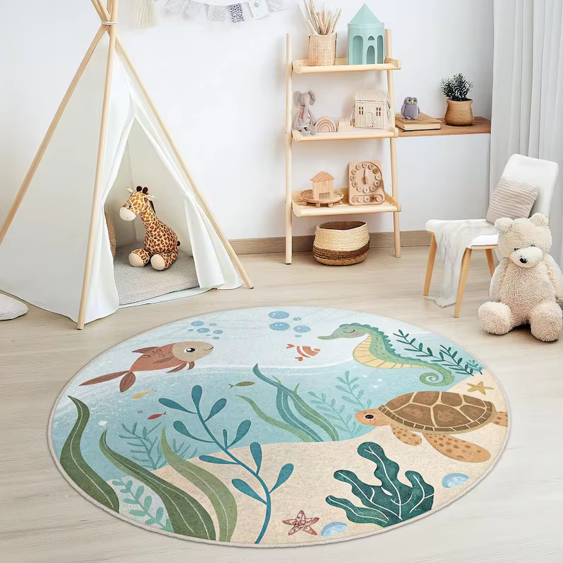 Tapis monde sous-marin vibrant