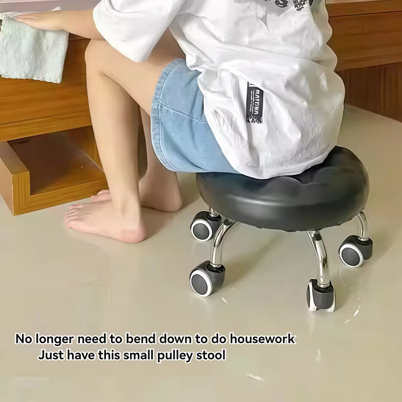Tabouret polyvalent domestique avec roulettes, siège rotatif pour manucure et pédicure, couture et enfants, tabouret d'apprentissage pour la marche des bébés