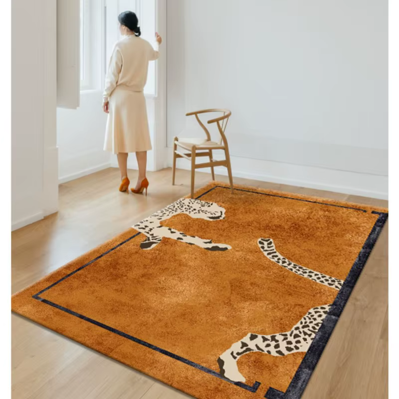 Tapis de salon en peluche de luxe léger
