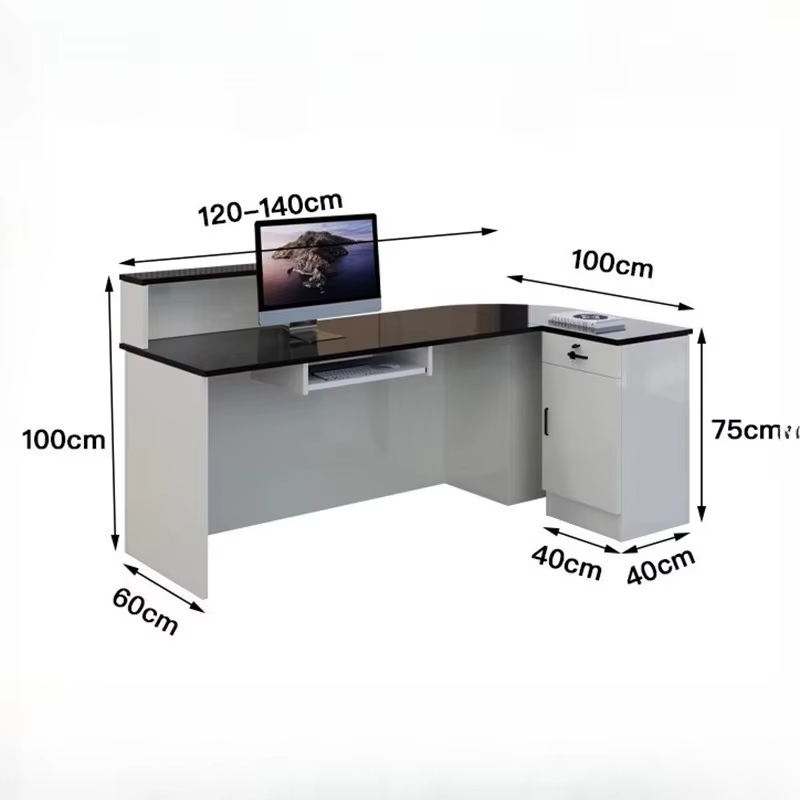 Bureau d'angle personnalisé comptoir De réception Podium petit bureau De réception bureau debout Escritorios De Computadora mobilier De bureau