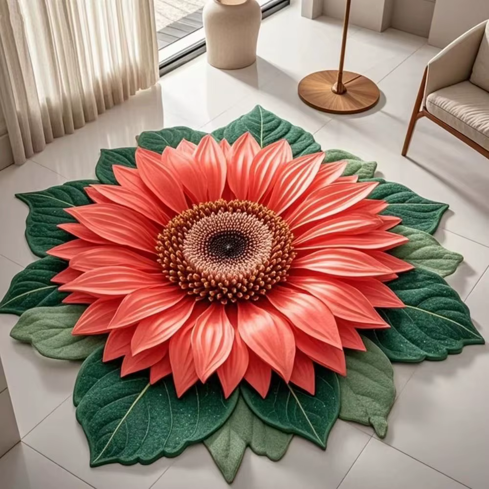 Tapis portable en forme de tournesol