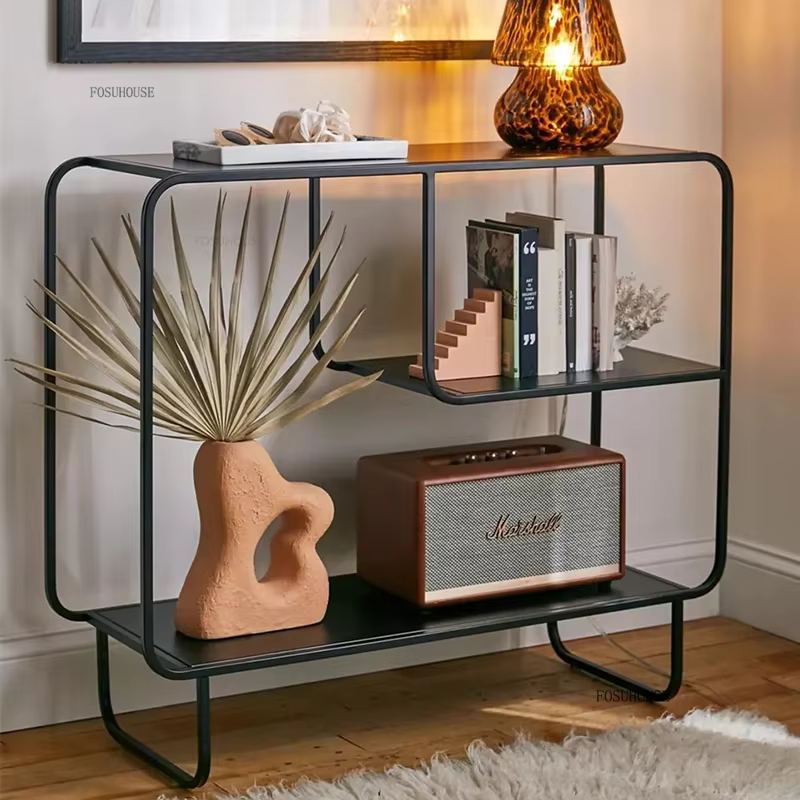 Bibliothèques de sol créatives, étagère d'art en fer Simple, organisateur de rangement, meubles de salon nordiques, présentoir de canapé de maison, armoire latérale