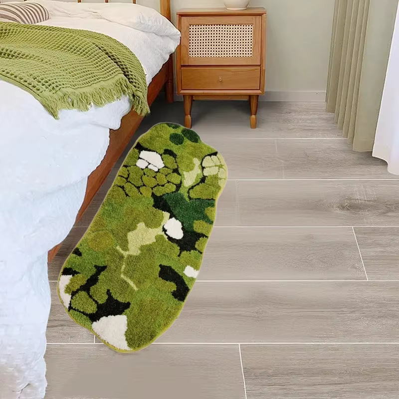 VIKAMA Tapis moderne et minimaliste à motif camouflage vert