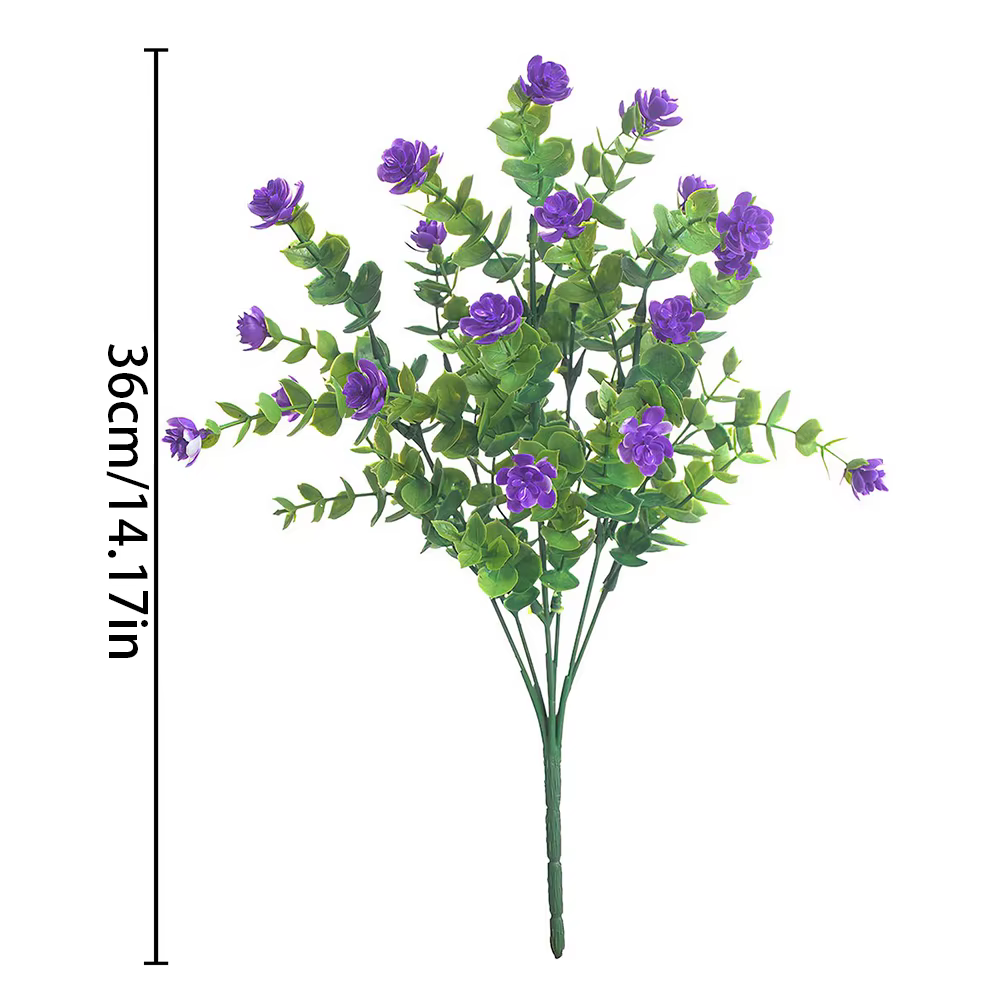 4 paquets de plantes artificielles résistantes aux UV, fausses buissons, fleurs en plastique, maison, ferme, mariage, jardin extérieur, porche, plante décorative
