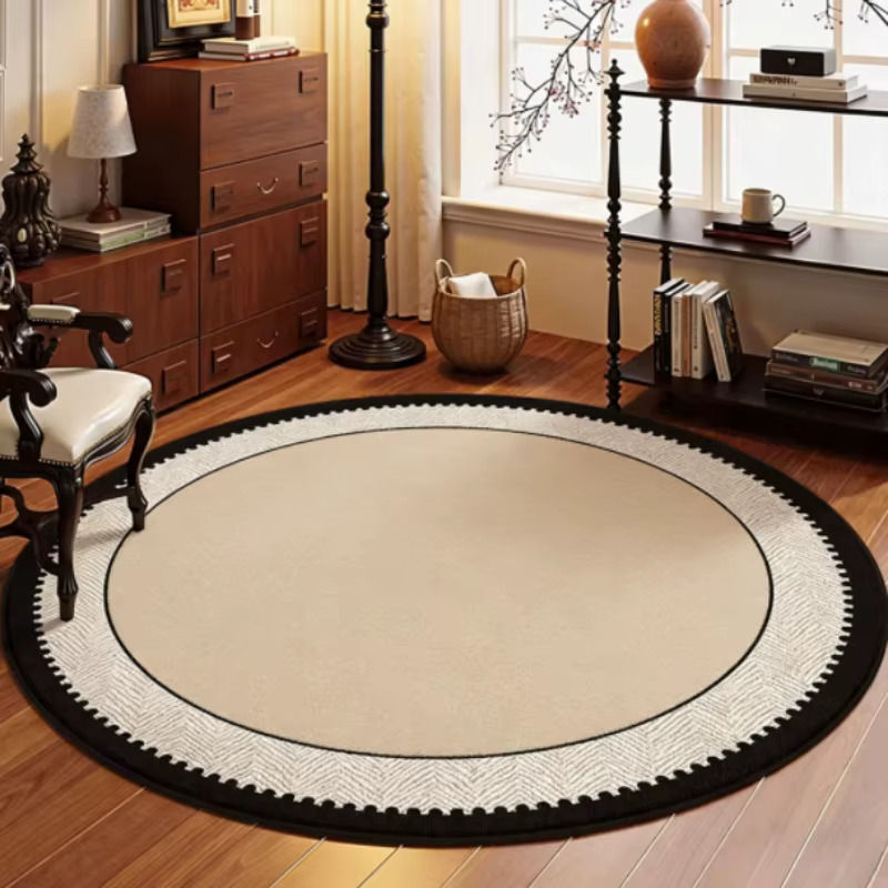 Tapis rond lavable de Style français