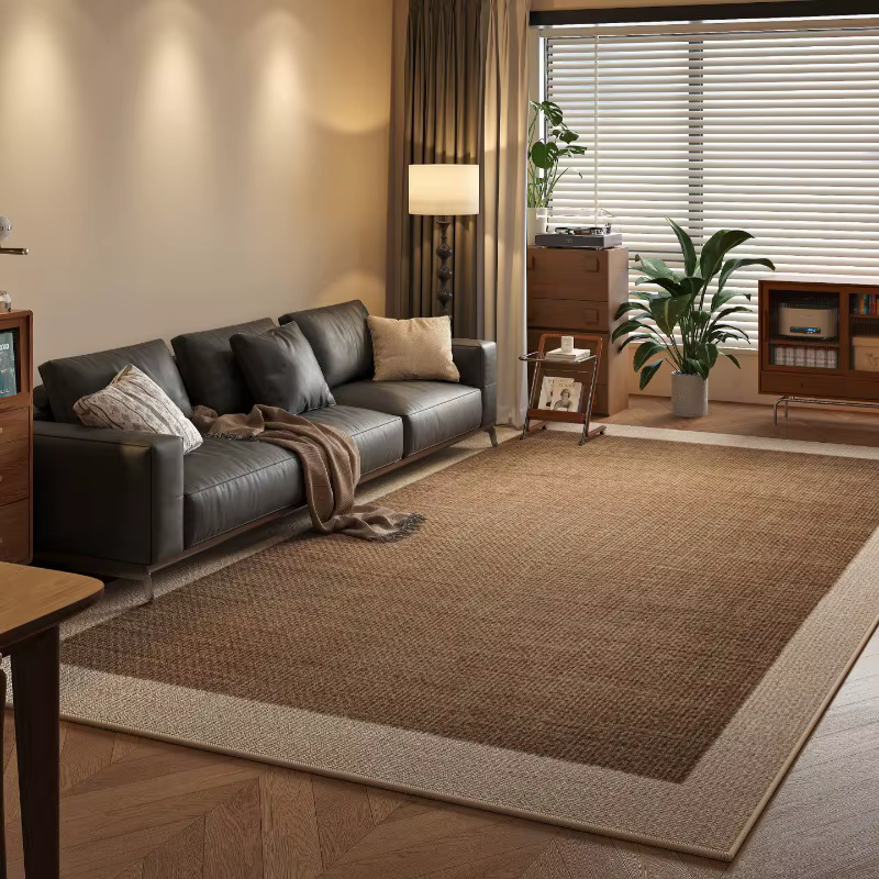 Tapis imprimé en Jute tissé marron
