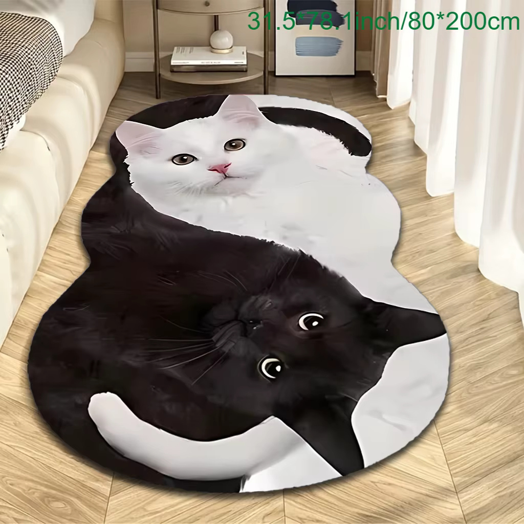 VIKAMA Tapis en velours avec motif de chat mignon et adorable