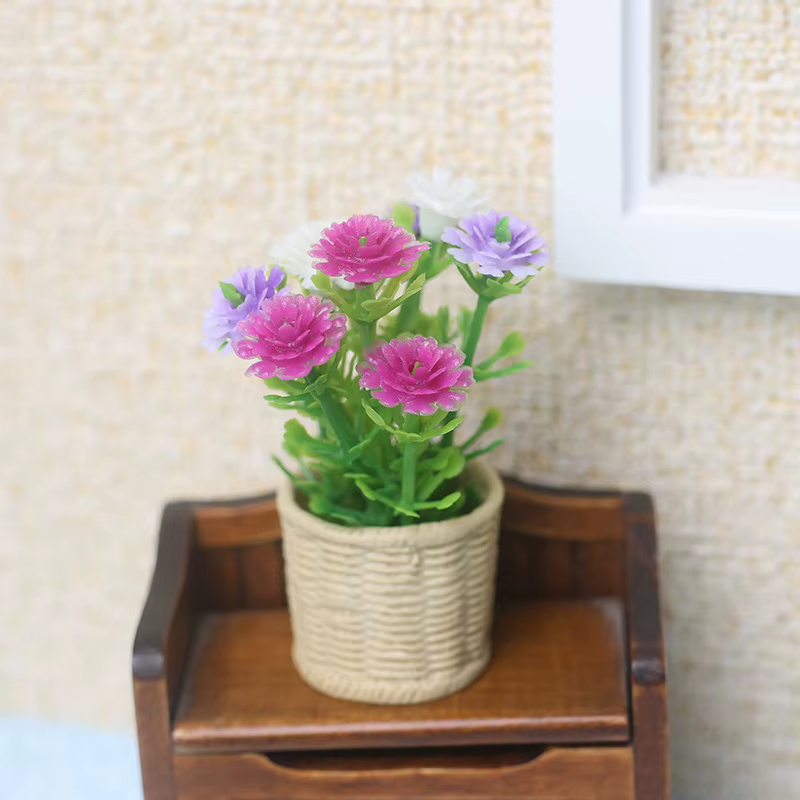1 pièce, nouveau modèle d'arbre miniature vert en pot, plante artificielle, décoration maison et jardin, jouet, mini-maison de poupée 1:12, pot de fleurs menthe