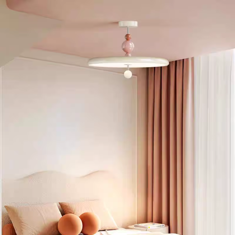Lampe suspendue de chambre à coucher style crème