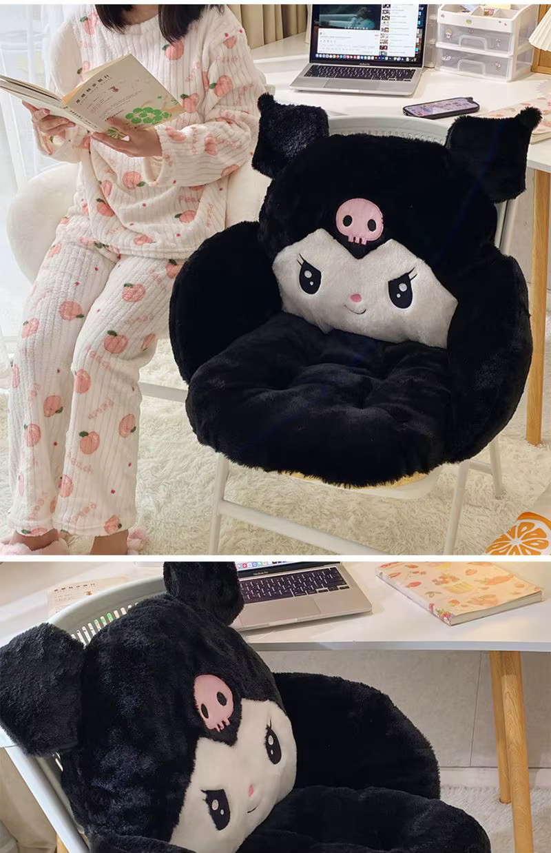 Coussin de chaise de bureau climatisé série Cartoon Kuromi Melody, confortable pour l'automne et l'hiver, articles de literie, cadeaux périphériques