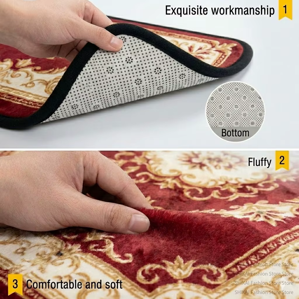 Tapis de salon rétro persan facile à nettoyer