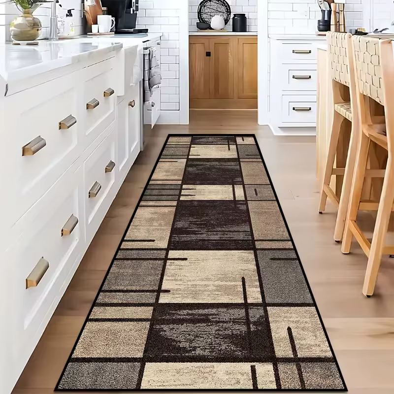 Tapis de couloir moderne à motifs géométriques